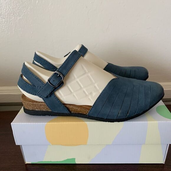 NIB Earth Origins Palomos Peyton Closed Toe Mary Jane Sandal Sz 6 Moroccan Blue - Picture 13 of 14